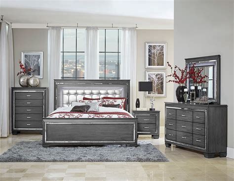 Grey Bedroom Set Homelegance Tamsin 4pc Storage Bedroom Set In Silver