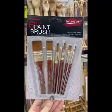 Worison 6pcs Nylon Hair Artist Paint Brush Set For Watercolor Brushes