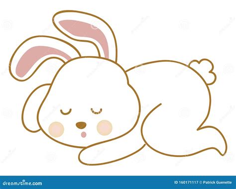 Sleeping Bunny Illustration Vector Stock Vector Illustration Of Vector Doodle 160171117