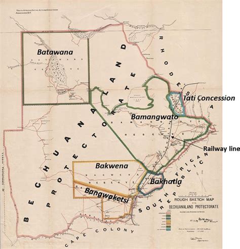 Map Showing Tribal Reserves In The Bechuanaland Protectorate In Download Scientific Diagram