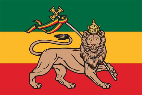 Rastafarian Flag With The Lion Of Judah Reggae Background 15634838