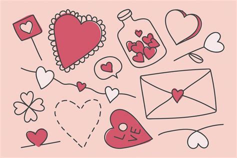 Hand Drawn Love And Valentine S Day Doodle Vector Collection Premium Image By