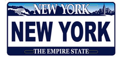 New York License Plate Magnet White