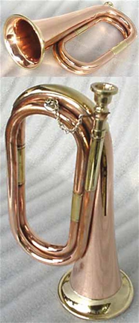 Military Bugle Civil War Bugle Copper Construction With Mouthpiece Bugle