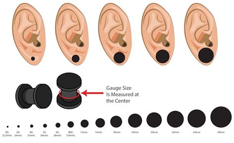 Ear Gauge Size Chart After Inch