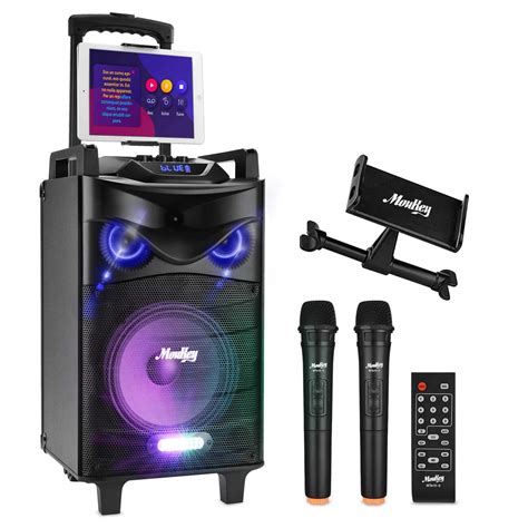 moukey portable pa speaker system bluetooth karaoke machine power 160w 10 with wireless