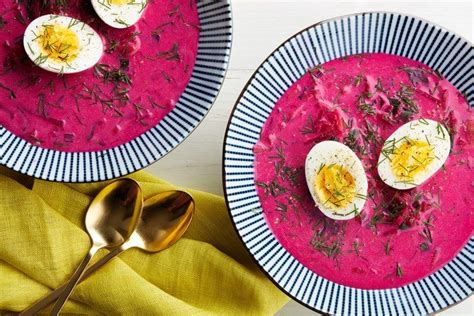 Chilled Beet Soup With Buttermilk Cucumbers And Dill Chlodnik