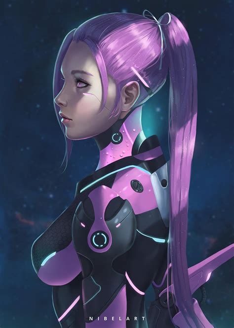 Cyborg 2 Pink Oc By Nibelart On Deviantart Cyborgs Art Android
