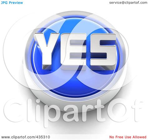 Royalty Free Rf Clipart Illustration Of A 3d Blue Yes
