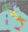 Mapa de Italia con regiones y provincias | Mapas de Italia para ...