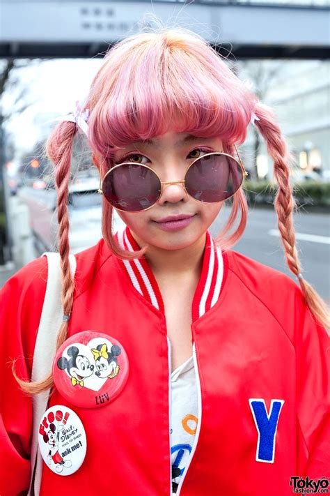 Pink Braids And Round Glasses In Harajuku Tokyo Fashion