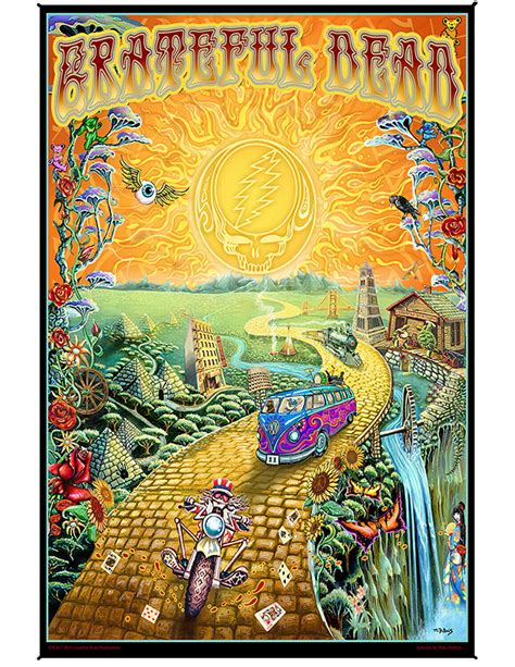 Grateful Dead Golden Road Heady Art Print Tapestry 53x85