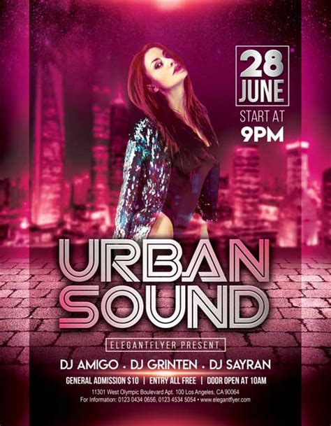 Urban Sound Party Free Psd Flyer Template For Party And Club Events