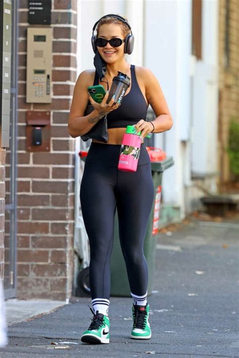 Rita Ora In A Black Workout Ensemble Leaves A Gym Session In Sydney