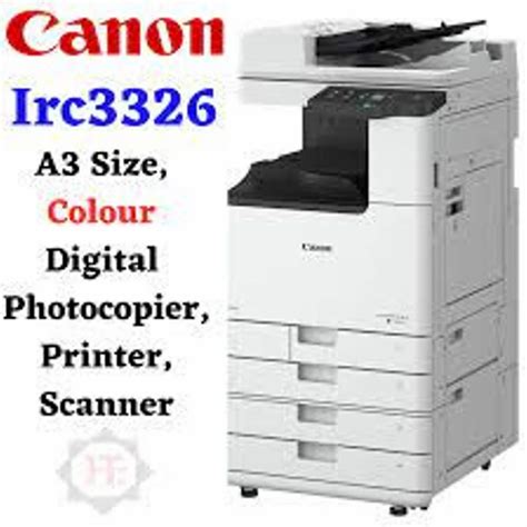 Print Speed 26ppm A3 Canon Ir C3326 With Platen Cover Multi Function