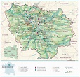 Carte de la région parisienne avec les departements - altoservices