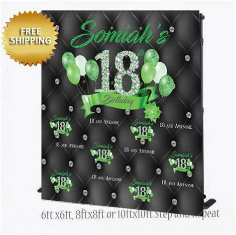 18th Birthday Step And Repeat 18th Birthday Backdrop 50th Etsy