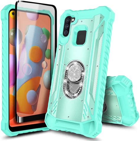 For Samsung Galaxy A11 Case With Tempered Glass Screen Protector Full
