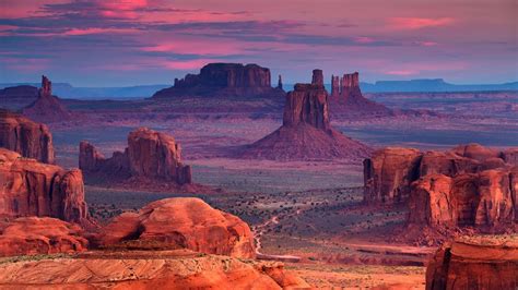 Monument Valley At Sunset Stunning Landscape Of Navajo Tribal Park