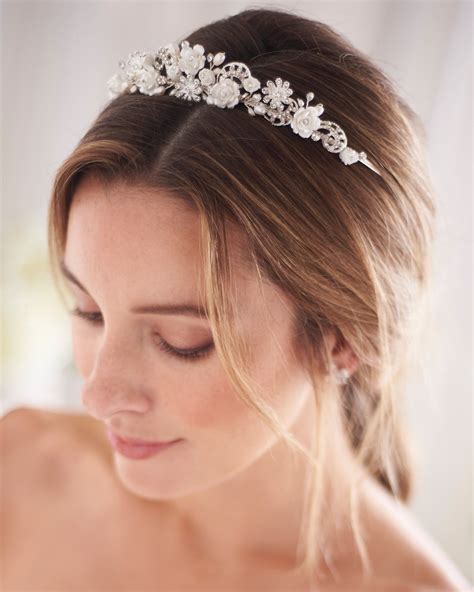 Rhinestone And Pearl Wedding Tiara Bridal Hair Accessory Pearl Etsy Bridal Hair Pieces