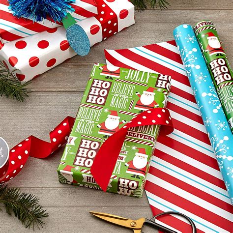 Hallmark Reversible Christmas Wrapping Paper For Kids Bulk 2 Jumbo