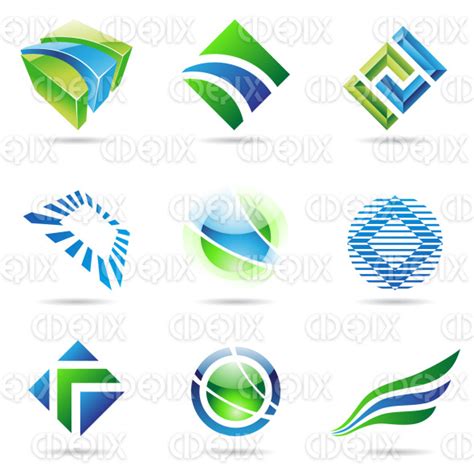 Blue And Green Abstract Logo Icons Set 1 Cidepix