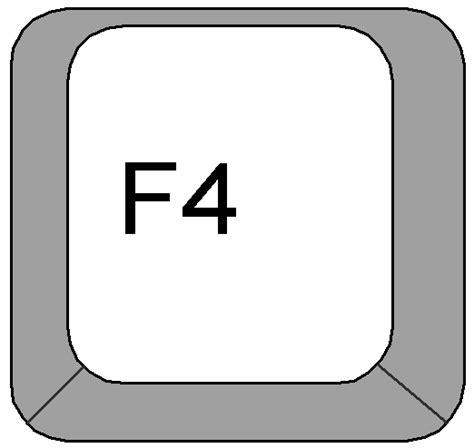 Clipart Computer Keyboard Keys F4 Key