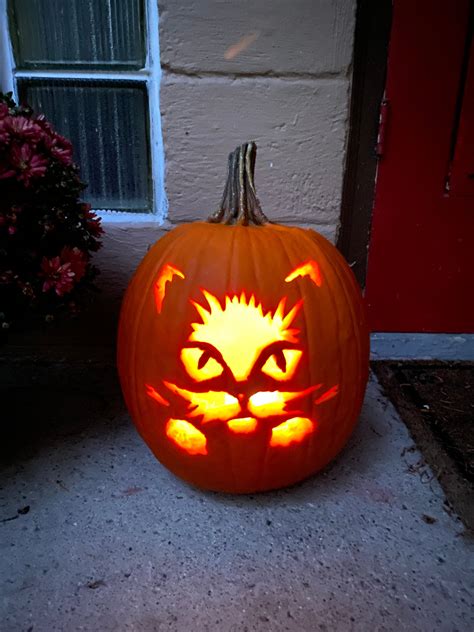 Cat Face Pumpkin Carving Stencils