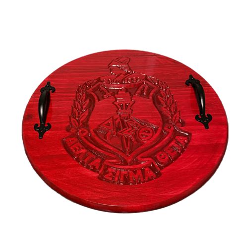 Delta Sigma Theta Minerva Crest Serving Tray Simply Wooderful Llc