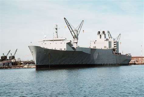 A Port Bow View Of The Military Sealift Command Vehicle Cargo Ship Usns