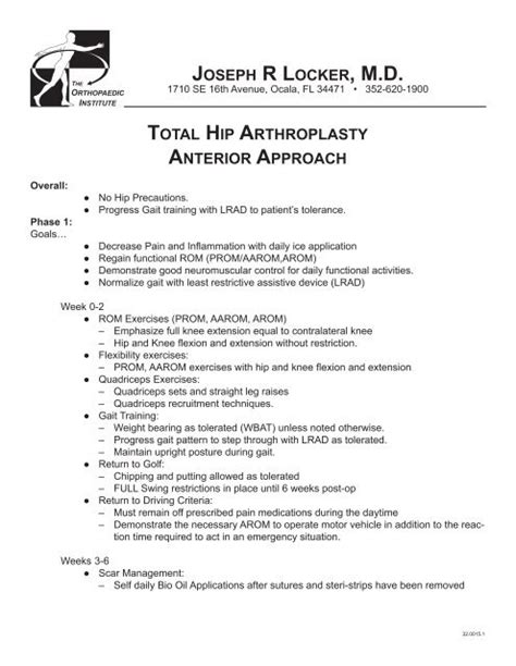 Anterior Total Hip Replacement Precautions 2022