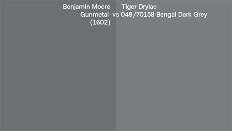 Benjamin Moore Gunmetal 1602 Vs Tiger Drylac 049 70158 Bengal Dark
