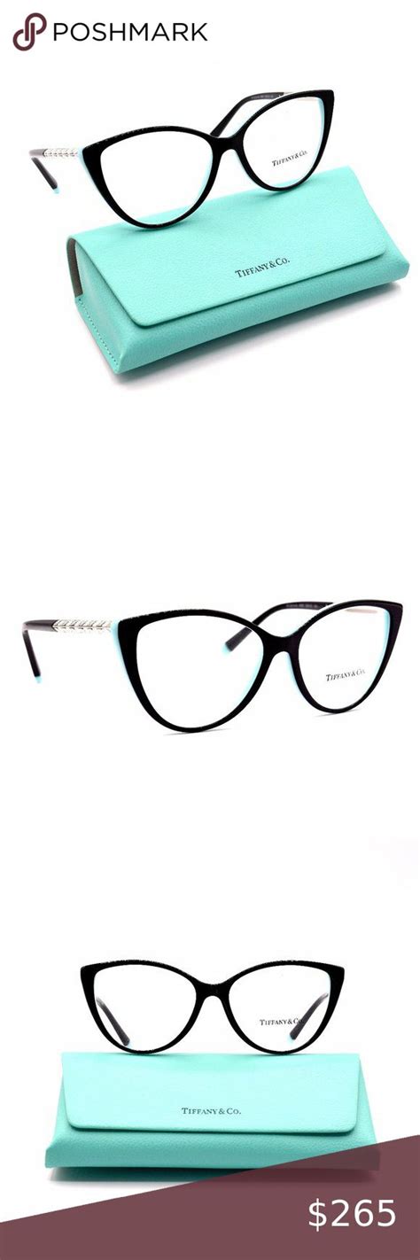 New Tiffanyandco Tf2214b 8055 Black On Tiffany Blue Eyeglasses Frame Rx 55 15 Eyeglass Brand