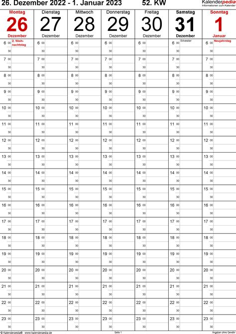 Wochenkalender 2023 Als Pdf Vorlagen Zum Ausdrucken