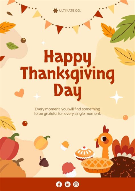 Happy Thanksgiving Day Poster Free Poster Template Piktochart