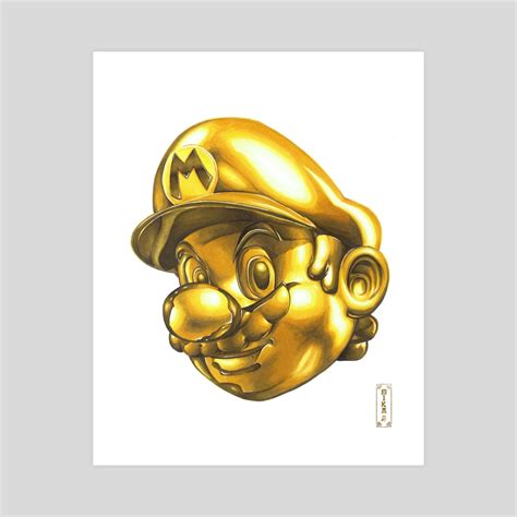 Gold Mario An Art Print By Mika San Art Inprnt