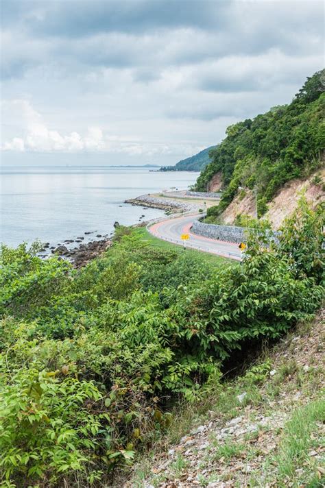 Curve Of Coast Road With Mountain And Sea Nang Phaya Hill Scenic Point