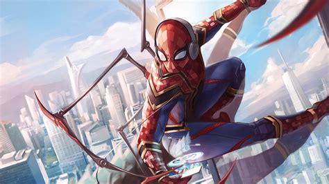 Spiderman Iron Suit Art 5k Superheroes Wallpapers Spiderman Wallpapers