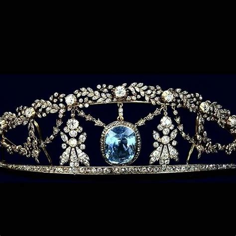 A Kokoshnik And Garland Style 19th Century Aquamarine And Diamonds