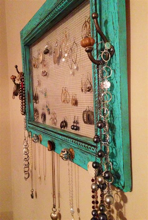 Jewelry Organizer Made With Picture Frame And Chicken Wire J E W E