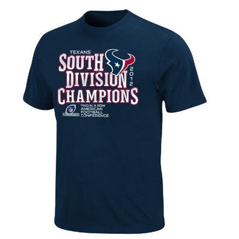 Nfl Houston Texans 2012 Afc South Division Champs Mens T Shirt Blue