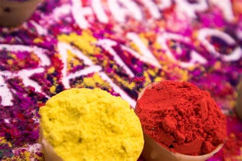 Various Gulal Abir Used In Holi Celebration In India Stock Image
