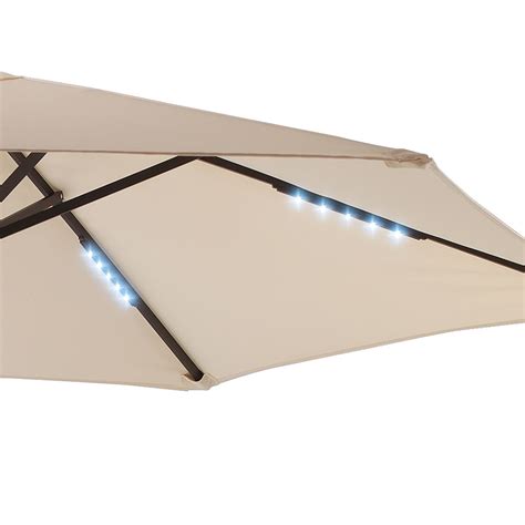 The Cordless Lighted Cantilever Umbrella Hammacher Schlemmer