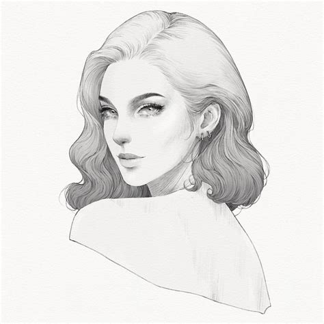 Female Face Drawing Girl Face Drawing Woman Drawing Face Art Fashion Illustration Face