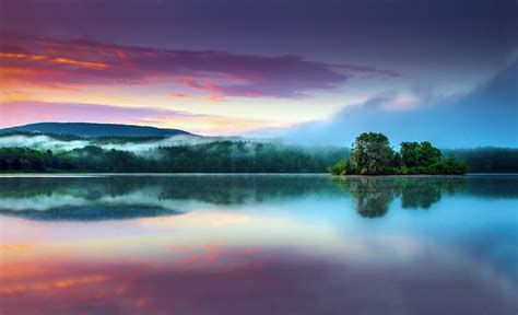 Wallpaper Sunlight Trees Landscape Sunset Sea Lake Nature