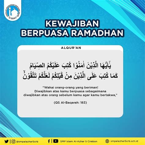 Kewajiban Berpuasa Ramadhan Smp Islam Al Azhar Cirebon