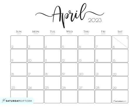 Calendar 2023 Printable Free Monthly April Get Calendar 2023 Update