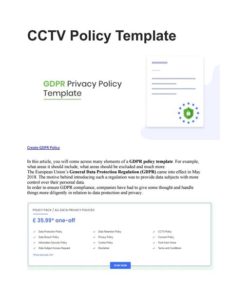Cctv Policy Template By Jofraarcher291 Issuu
