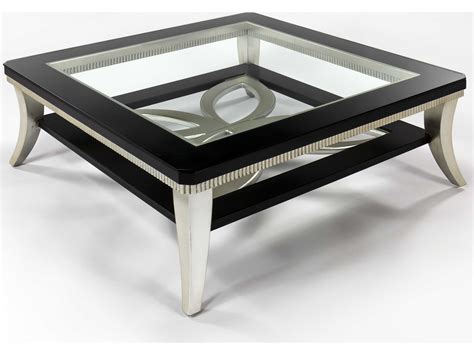 Artmax 42 X 165 Square Black Espresso And Silver Leaf Coffee Table