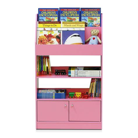 Furinno Kidkanac Magazinebookshelf With Toy Storage Cabinet Pink